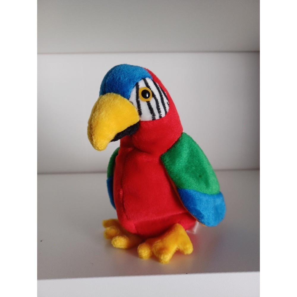 Vintage Jabber The Parrot Ty Beanie Baby Plush Stuffed Animal Collectible Toy